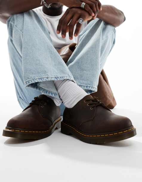 Dr Martens 1461 3 eye shoes in dark brown crazy horse - view 1