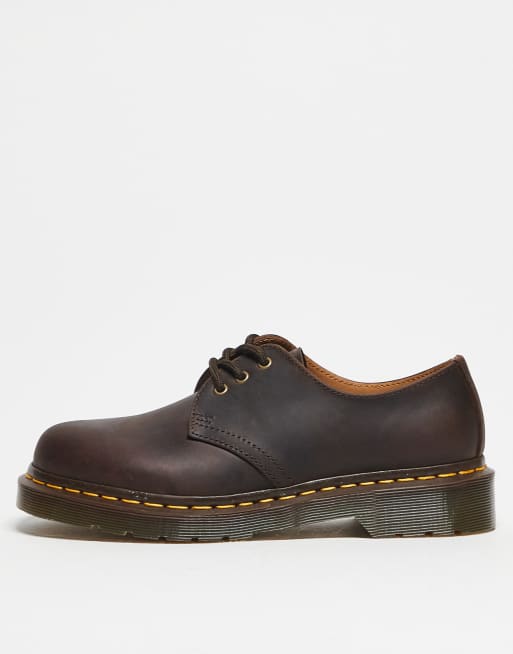 Dr Martens 1461 3 eye shoes in dark brown crazy horse, 4 of 4