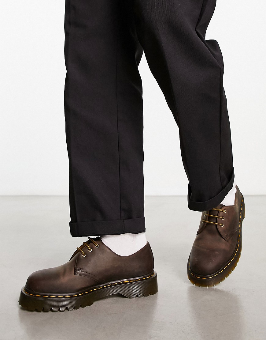 1461 Bex Crazy Horse Leather Oxford Shoes In Brown