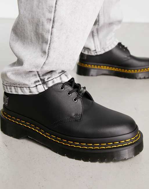 Dr Martens – 1461 Bex Ds Pltd – 3-Ösen-Schuhe in Backhand-Schwarz 