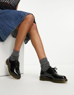 Dr Martens 1461 3 eye shoes in black patent leather - ASOS Price Checker