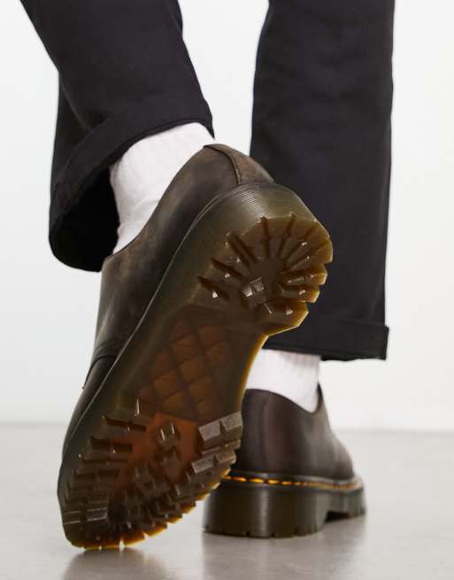 Dr Martens - 1461 - Chaussures unisexes en cuir avec 3 paires d'œillets - Marron foncé, 2 de 4