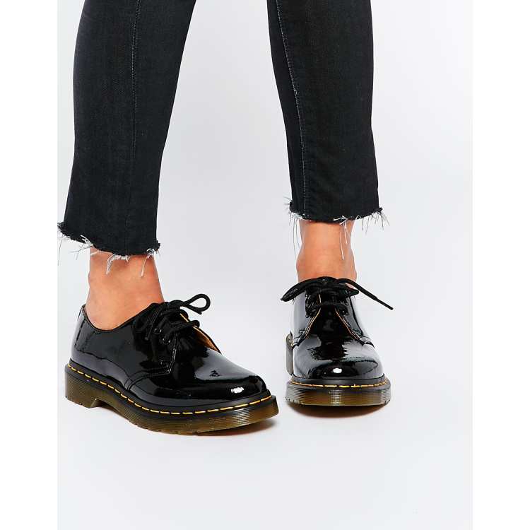 Dr Martens 1461 classic black patent flat shoes ASOS