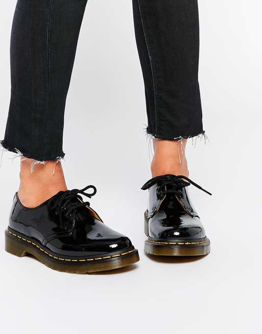 black patent doc martens shoes