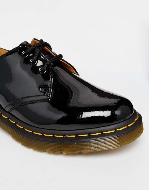 Dr Martens 1461 – Classic – Svarta platta skor i lack, 4 av 4