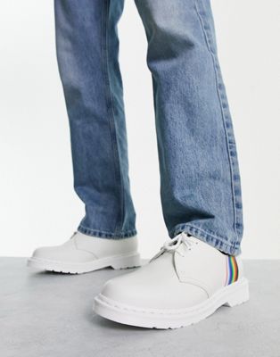 Dr Martens 1461 for Pride 3 Eye Shoes White Smooth | ASOS