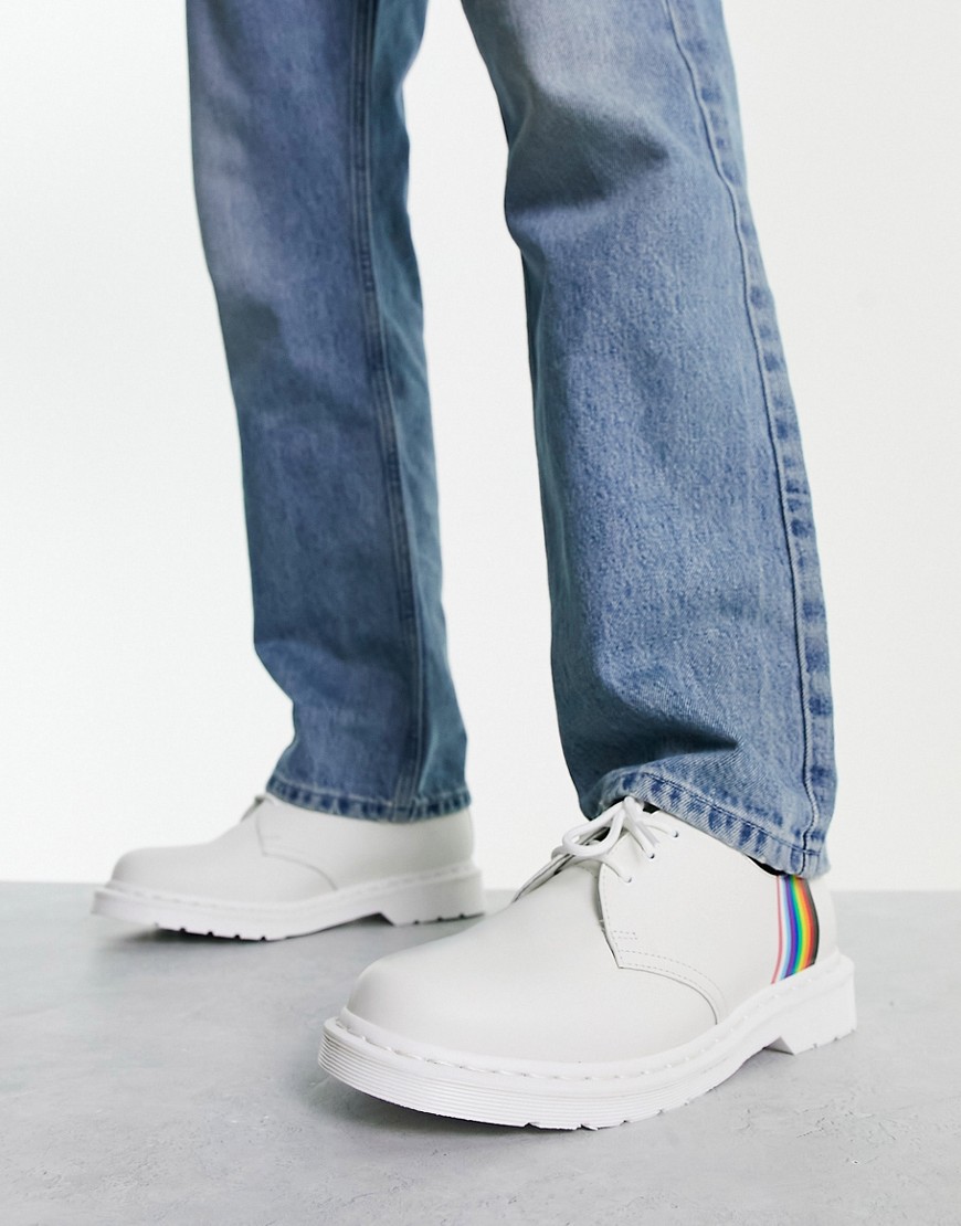 Shop Dr. Martens' 1461 For Pride 3 Eye Shoes White Smooth