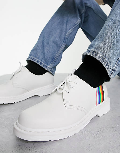 Dr Martens 1461 for Pride 3 Eye Shoes White Smooth | ASOS