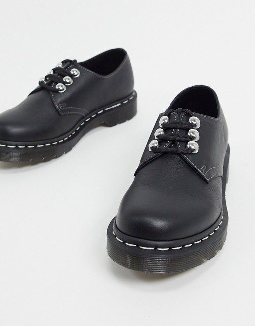 Dr Martens 1461 hardware 3 eye flat shoes in black