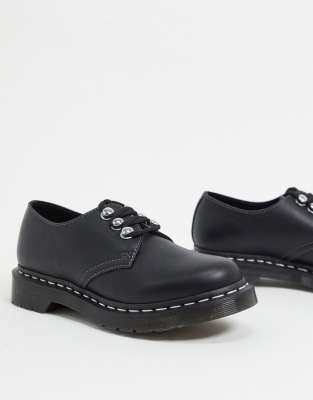 dr martens black 1461 flat shoes