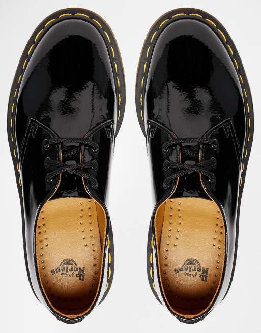 Dr Martens – 1461 – Klassische, flache Schuhe in Schwarz lackiert, 3 von 4