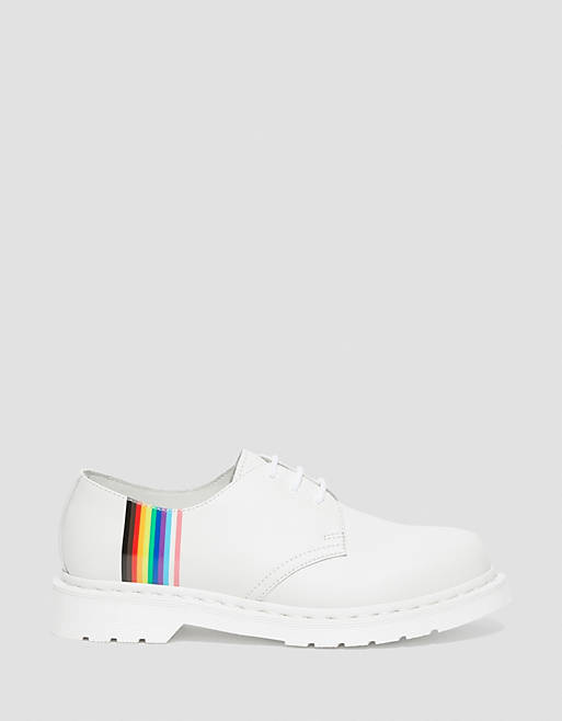 Dr Martens 1461 Pride flat shoes in white
