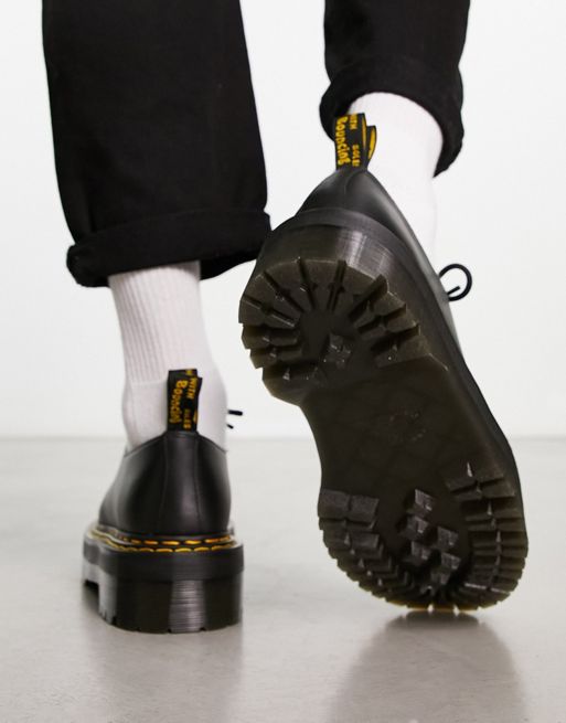 Dr Martens 1461 quad ds 3 eye shoes black paris leather | ASOS