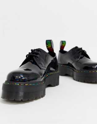 dr martens rainbow patent quad