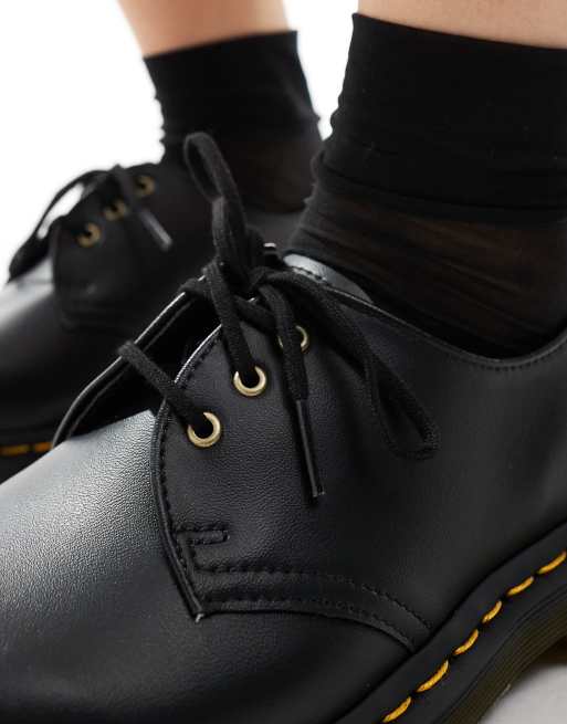 Dr Martens - 1461 - Scarpe vegane nero felix effetto consumato con 3 occhielli, 2 di 4