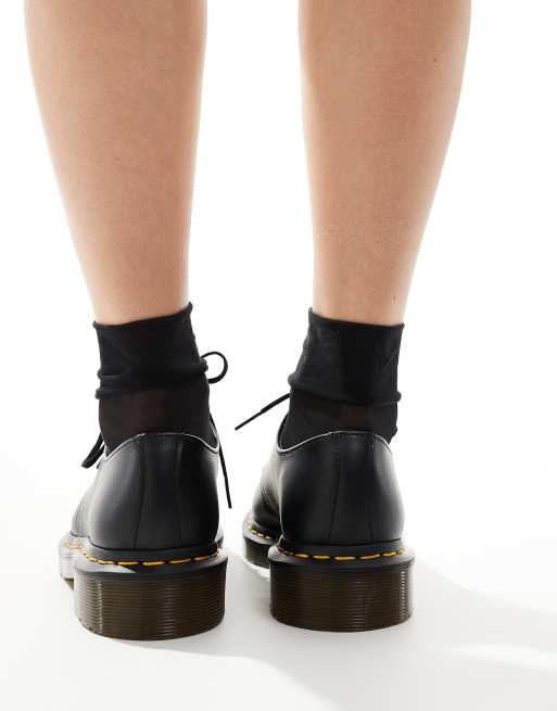 Dr Martens - 1461 - Scarpe vegane nero felix effetto consumato con 3 occhielli, 3 di 4