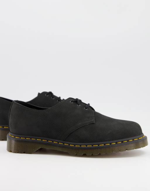 Dr. Martens 1461 Schuhe in Schwarz aus gewalktem Nubukleder mit 3 Osen