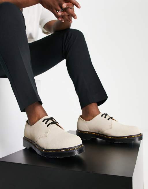 Dr Martens - 1461 - Sko med 3 snørehuller i varm sandfarvet beige, 2 af 4