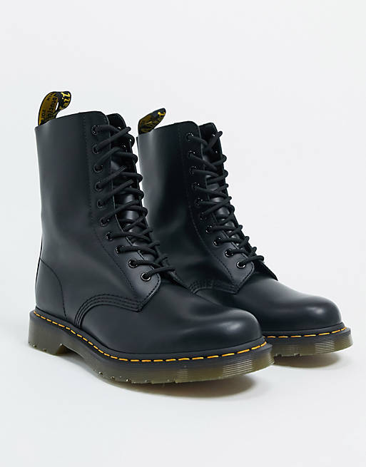 Dr Martens 1490 10-eye boots in black | ASOS