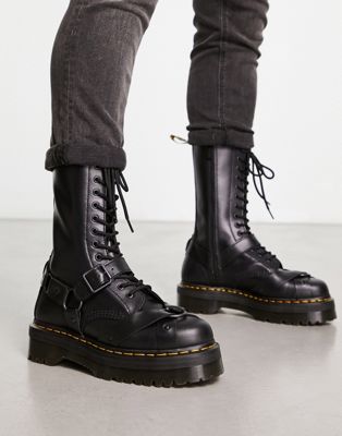 Dr Martens 1914 quad harness leather boots in black | ASOS