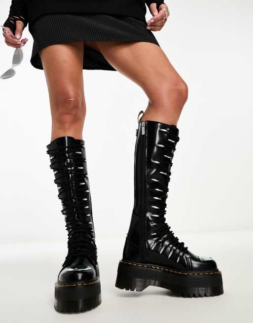 Dr Martens - 1b60 ltt max - Sorte støvler med 20 snørehuller i læder, 3 af 4