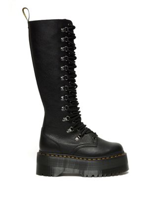 Dr Martens 1B60 Max Hardware flatform high leg lace up boot in black