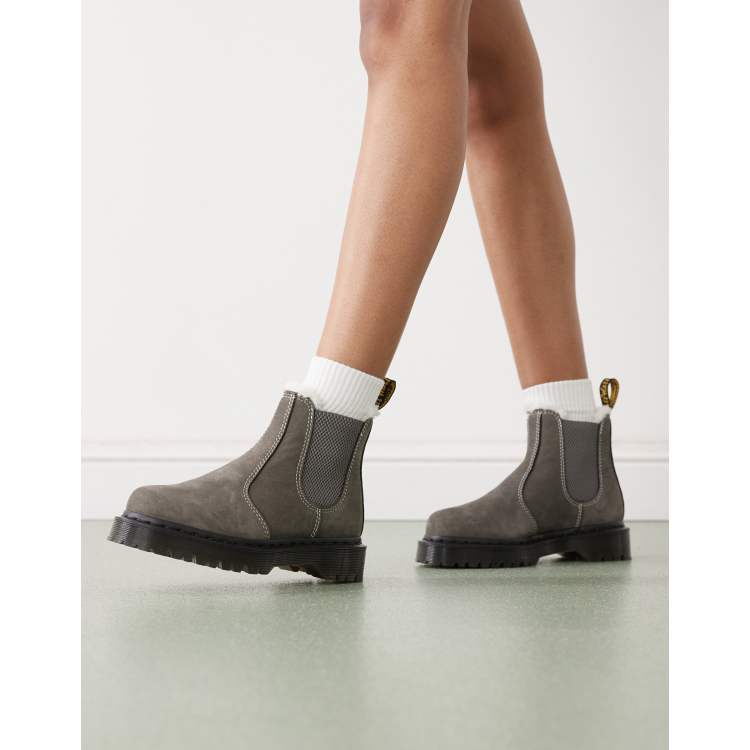 Dr Martens 2976 Bex Chelsea boot with shearling lining in grey | ASOS