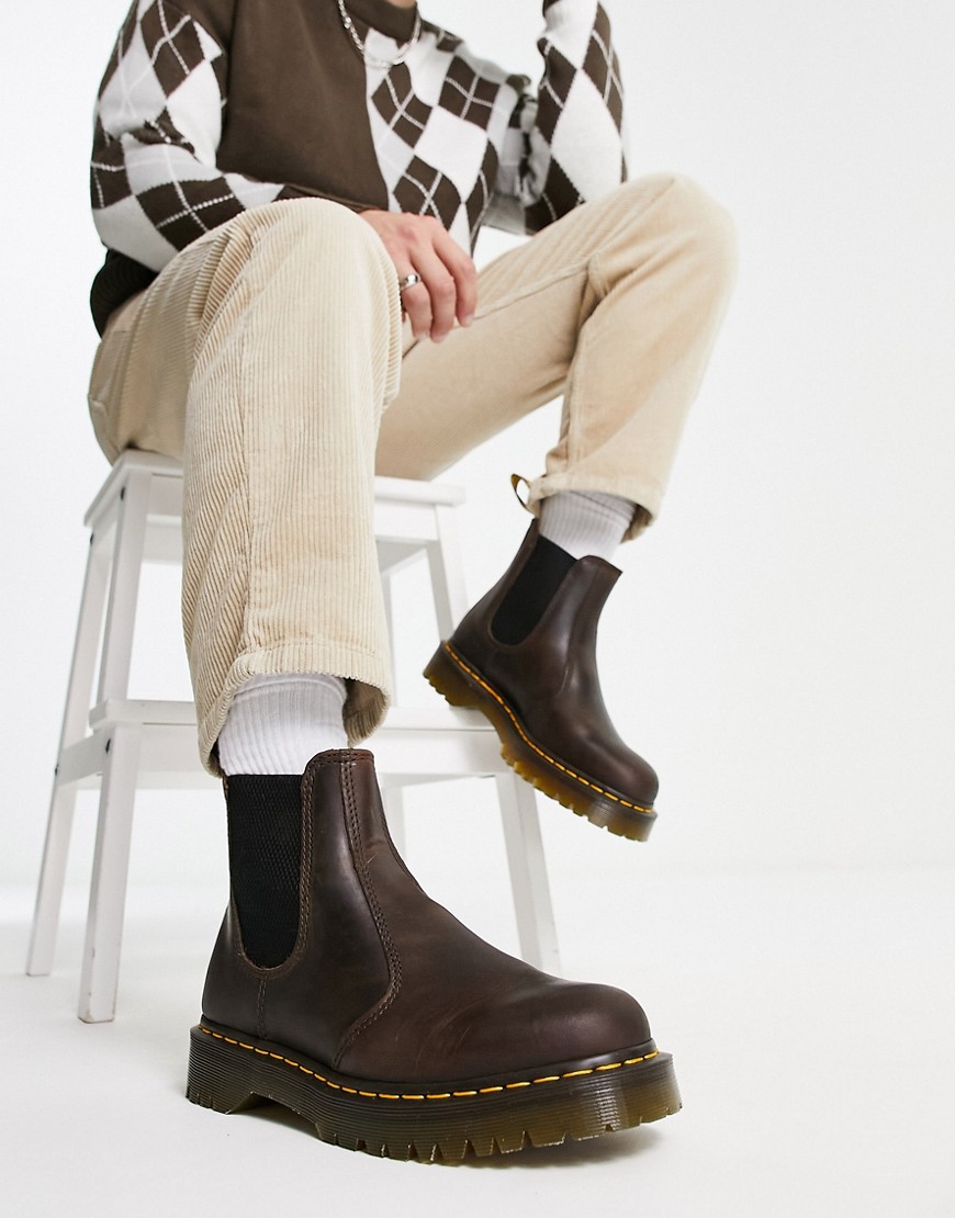 dr martens 2976 bex chelsea boots in dark brown