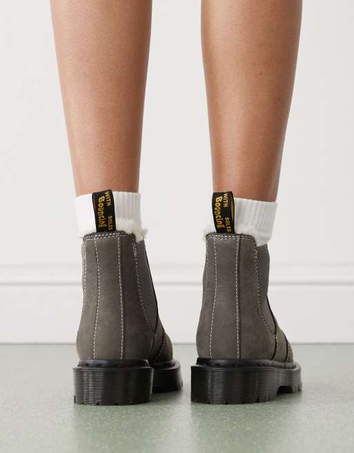 Dr Martens - 2976 Bex - Chelsea boots met voering van schapenvacht in grijs, 3 van 4