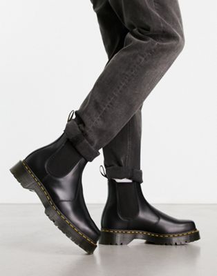 Dr Martens 2976 bex squared chelsea boots in black polished smooth