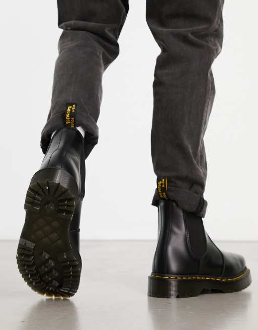 Dr Martens 2976 Bex squared chelsea boots in black polished smooth