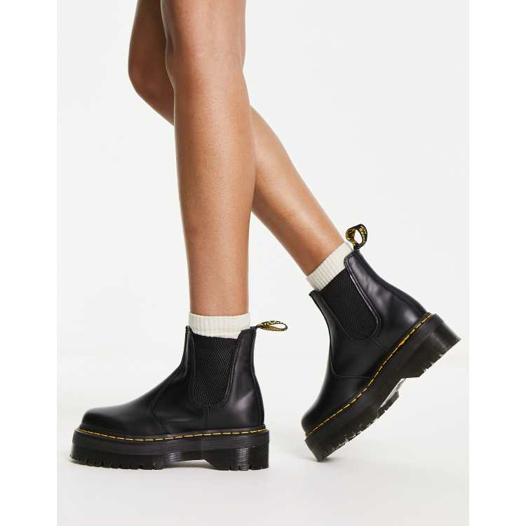 Dr Martens 2976 Bottines Chelsea plateforme plate Noir ASOS