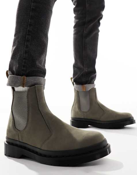 Dr Martens 2976 chelsea boots in nickel gray nubuck leather - view 1