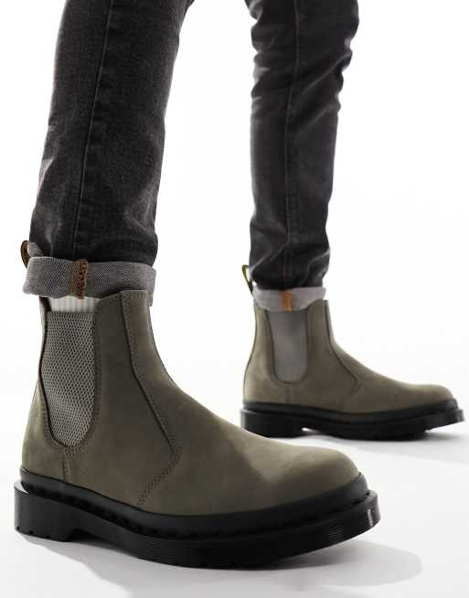 Dr Martens 2976 chelsea boots in nickel gray nubuck leather