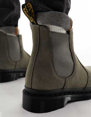 ■Dr.Martens■ 2976 Chelsea Nickel Mild Nubuck WP Grey 31130 Dr Martens 2976 chelsea boots in nickel gray nubuck leather