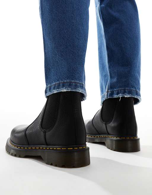 Dr Martens 2976 fur lined chelsea boots in black