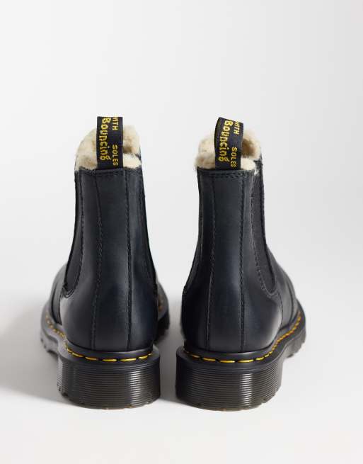 Dr Martens 2976 fur lined Leonore Chelsea boots in black, 4 of 4