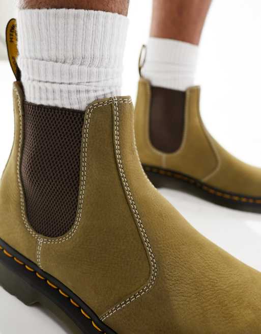 Dr. Martens – 2976 – Kakifärgade chelseaboots i nubuckläder, 3 av 4