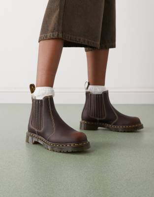 Dr Martens Women's Brown 2976 Leonore Chelsea Boot In Dark