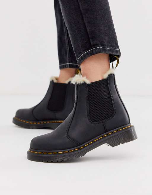 Dr Martens 2976 Leonore lined leather ankle boots in black ASOS