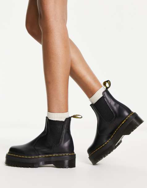 Dr Martens - 2976 - Sorte flatform Chelsea-støvler - view 1