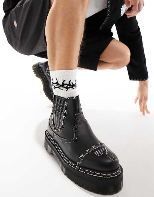 Dr Martens - 2976 - Stivaletti Chelsea neri con dettagli western gotico