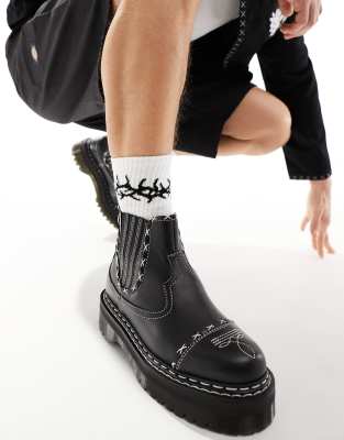 Dr. Martens' Black 2976 Gothic Americana Platform Boots In Black