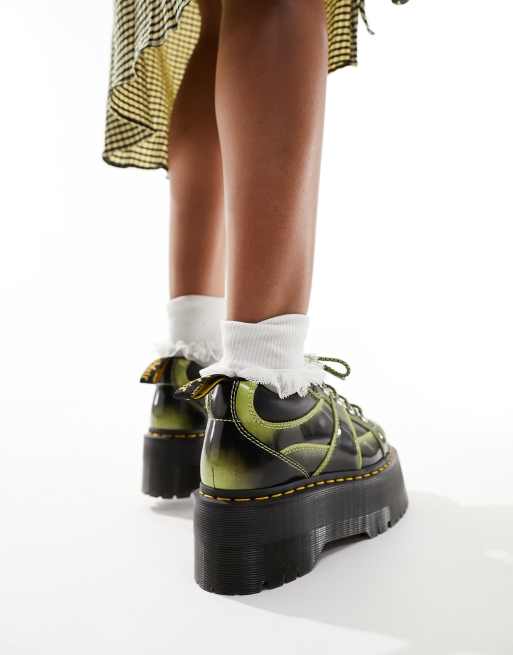 Dr Martens 5 eye quad max shoes in black rub off