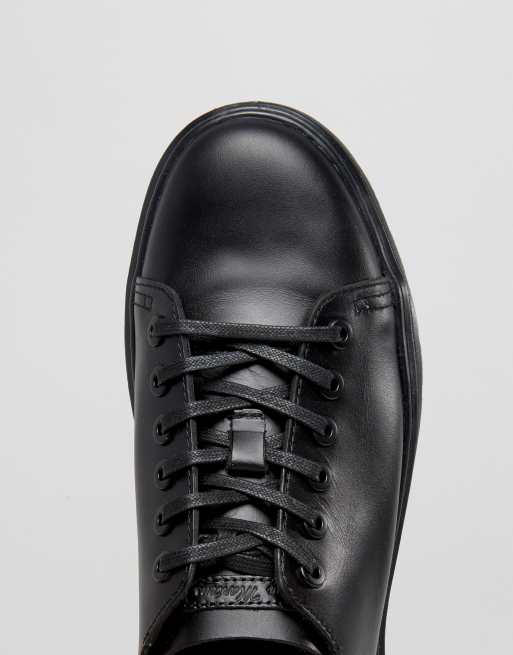 Dr Martens 6 Eye Fusion Trainers In Black Smooth Asos