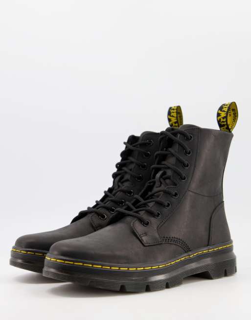 Dr Martens 8 eye coombs leather boots black ASOS