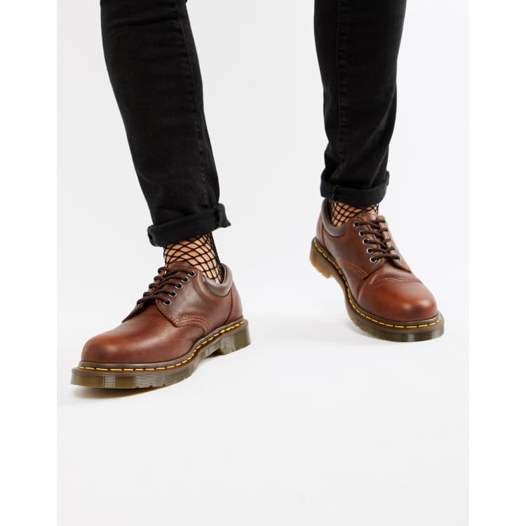 Brown doc martens store shoes