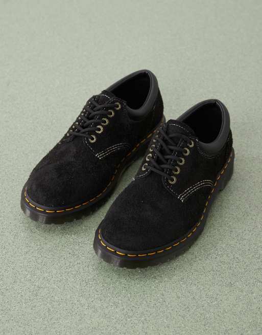 Dr. Martens - 8053 - Sorte sko med 5 snørehuller i ruskind, 4 af 4