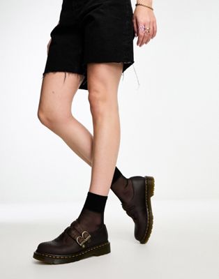Dr Martens 8065 Mary Jane shoes in dark brown leather - ASOS Price Checker