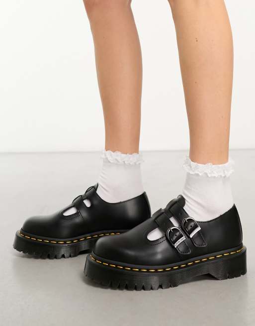 Dr Martens 8065 bex Mary Jane shoes in black smooth leather | ASOS